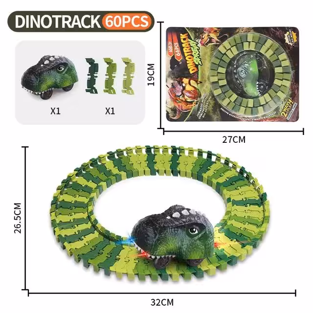 ریسینگ جاده و ماشین کله دایناسوری باطری خور 45 قطعه