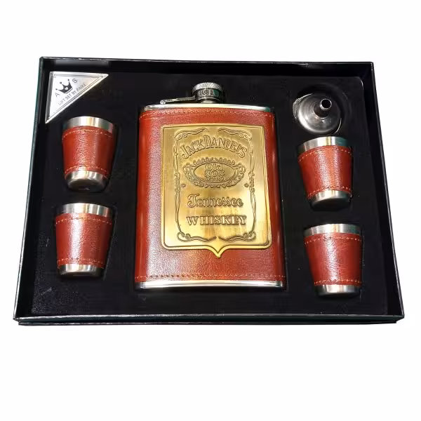 ست قمقمه جیبی چهار شات چرم مدل جک دنیلز کد L530374