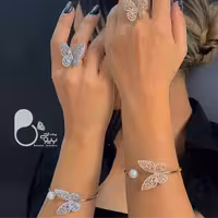 ست دستبند و انگشتر پروانه