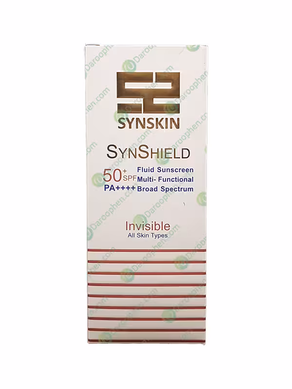 کرم ضد آفتاب SPF50 فلوئید ساین شیلد بی رنگ – Synskin Synsheild SPF50 Fluid Sunscreen 50 g