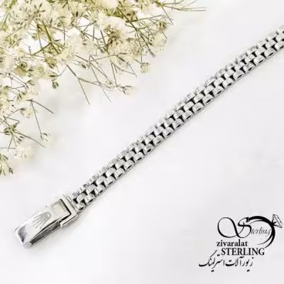 دستبند نقره رولکس ظریف عیار925 ایتالیا کد 20383