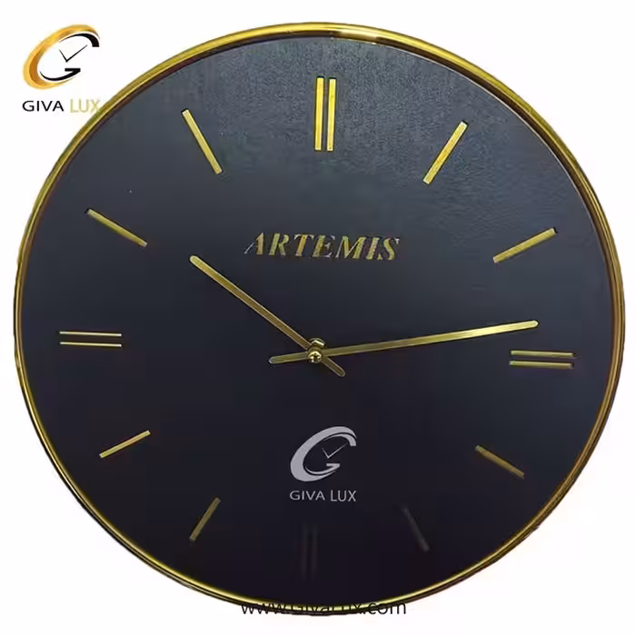 ساعت دیواری اورجینال آرتمیس آلیاژ فلزی طلایی| کد رفرنس 19940، مدل: 6015Gold A