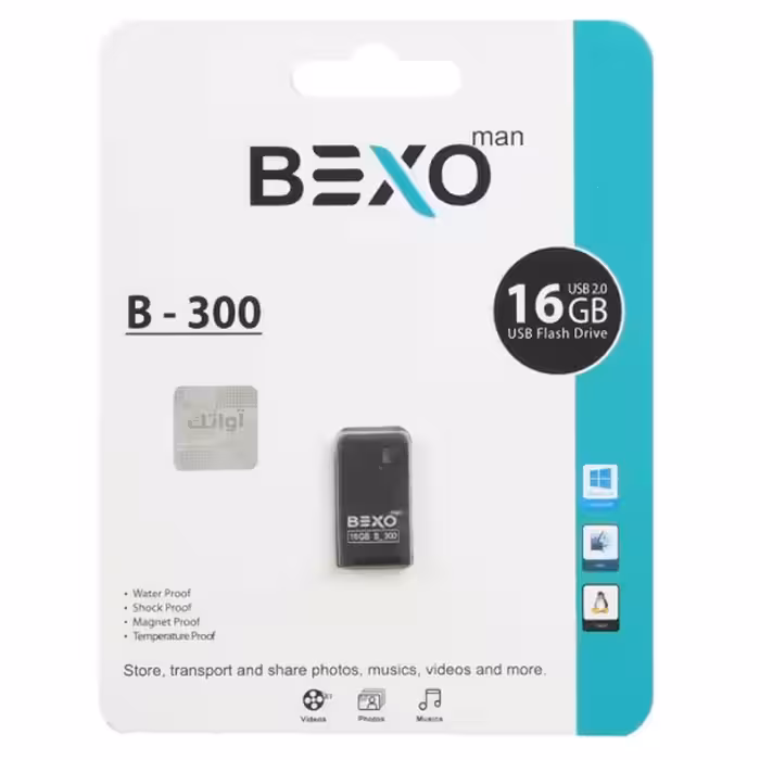 فلش مموری بکسو مدل B-300 USB2.0 ظرفیت 16 گیگابایت