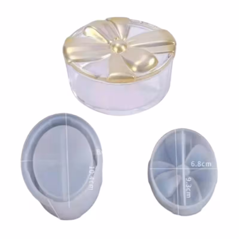 قالب سیلیکونی وارداتی باکس هدیه بیضی 10 در 7 ارتفاع 5 سانت