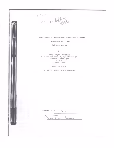 خرید و دانلود نسخه کامل کتاب Presidential motorcade schematic listing, November 22, 1963, Dallas, Texas