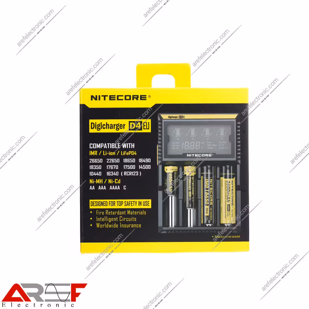 شارژر همه کاره چهار تایی NITECORE مدل D4 - فروشگاه عارف الکترونیک