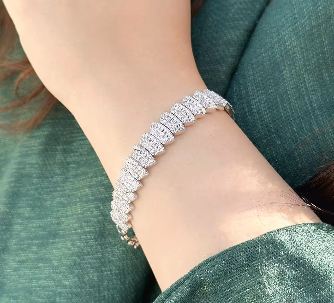 دستبند جواهری نقره زنانه کد 30642