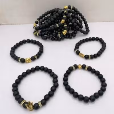 دستبند کشی اونیکس دو رج نگین