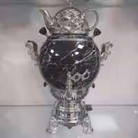 سماور گازی سیلور مدل سنگی کروم کد 4050