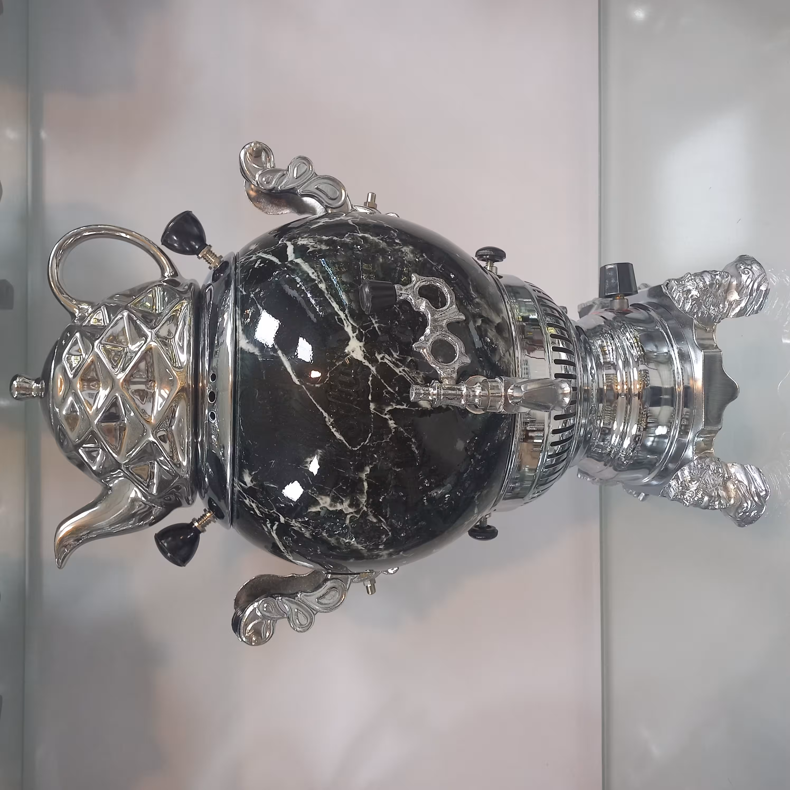 سماور گازی سیلور مدل سنگی کروم کد 4050