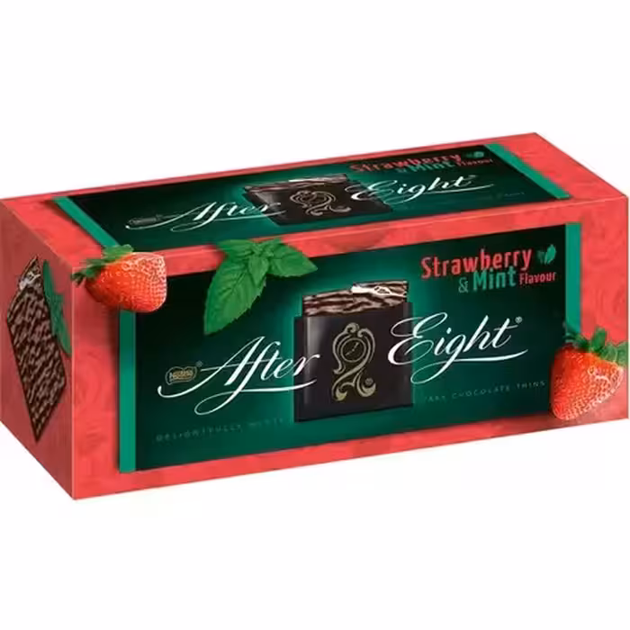 شکلات سوئیسی نستله افترایت Nestle After Eight Mint & Strawberry با طعم نعنا و توت فرنگی 200 گرم