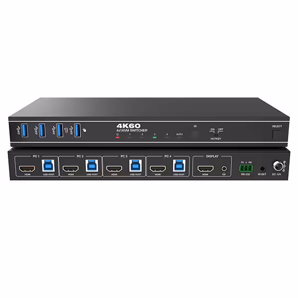 سوییچ کی وی ام 4 پورت HDMI V20 برند فرانت مدل FARANET FN-K3H41