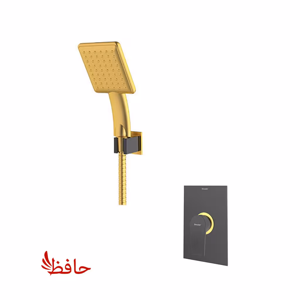شیر حمام توکار شودر مدل رومر پلاس مشکی طلایی تیپ 2