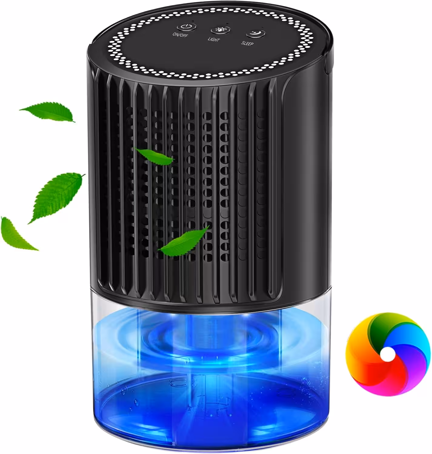 رطوبت‌گیر برای خانه - یخ‌زدایی خودکار، رطوبت‌گیر کوچک 35 اونسی با 2 حالت کار، برند Beewin مدل YP2119- مشکی و سفید