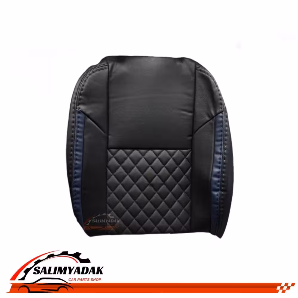 روکش صندلی کوییک چرم دلتا رنگ مشکی نوار آبی