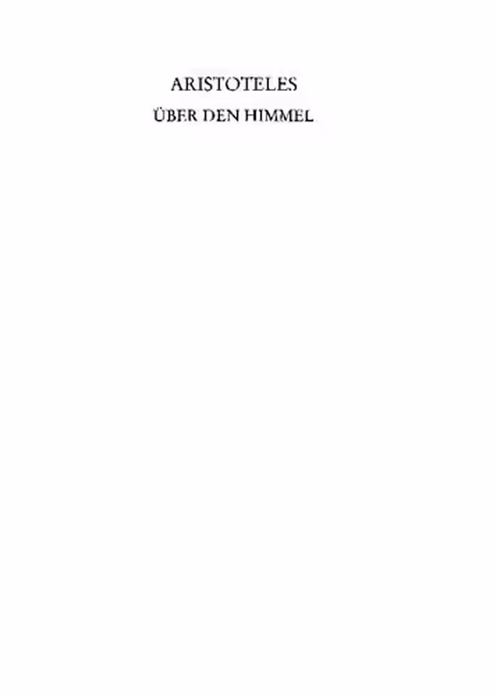 خرید و دانلود نسخه کامل کتاب Aristoteles: Über den Himmel
