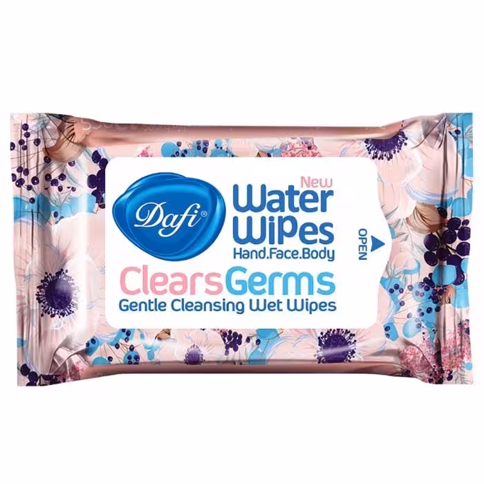 دستمال مرطوب پاک کننده دست و صورت دافی (بسته 10 عددی)