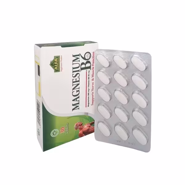 قرص منیزیم و ویتامین B6 آلفا ویتامینز 30 عددی