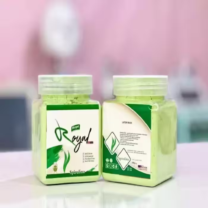ماسک لاتکسی لایه بردار پوست عصاره جلبک اسپیرولینا  250 گرمی برند رویال ROYAL