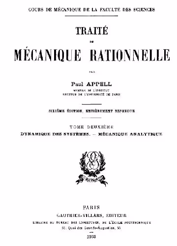 خرید و دانلود نسخه کامل کتاب Traite de mecanique rationnelle, tome 2