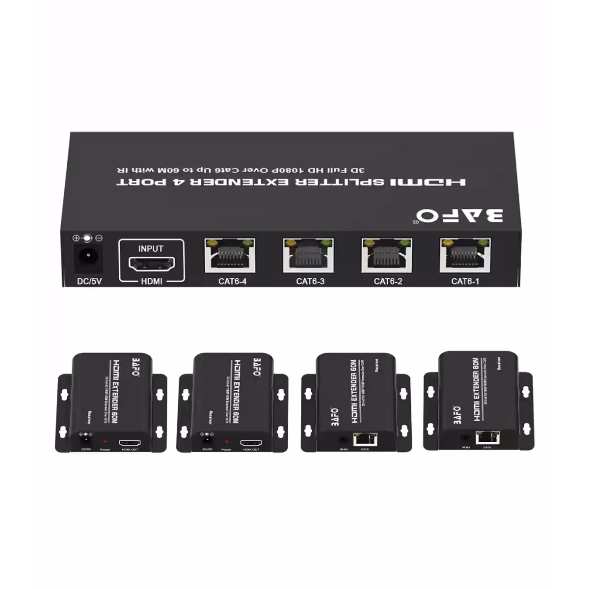 ارسال فوری   امکان خرید حضوری   ضمانت اصالت کالا   اسپلیتر اکستندر 4 پورت HDMI انتقال روی کابل شبکه تا 60 متر بافو BF-141