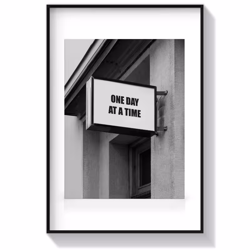 تابلو سیاه سفید طرح One Day