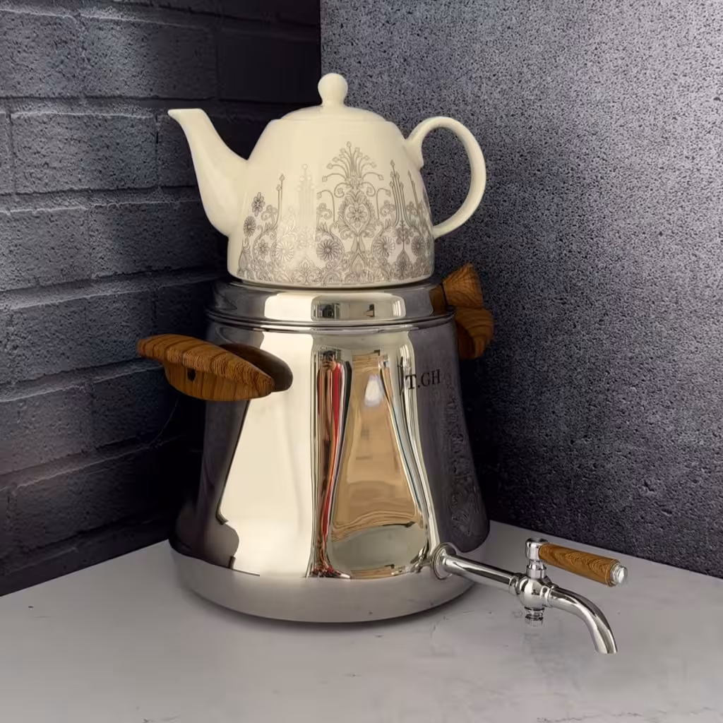 کتری و قوری براق کف چدن قیطاسی مدل 6675