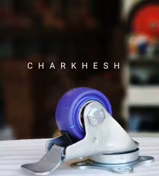 چرخ تفلون آبی گردان ترمزدار