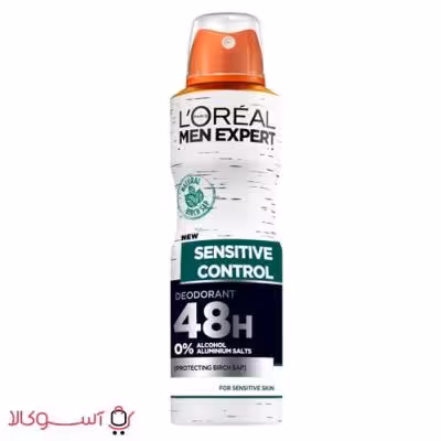 اسپری دئودورانت لورآل مدل sensitive control حجم 150 میل