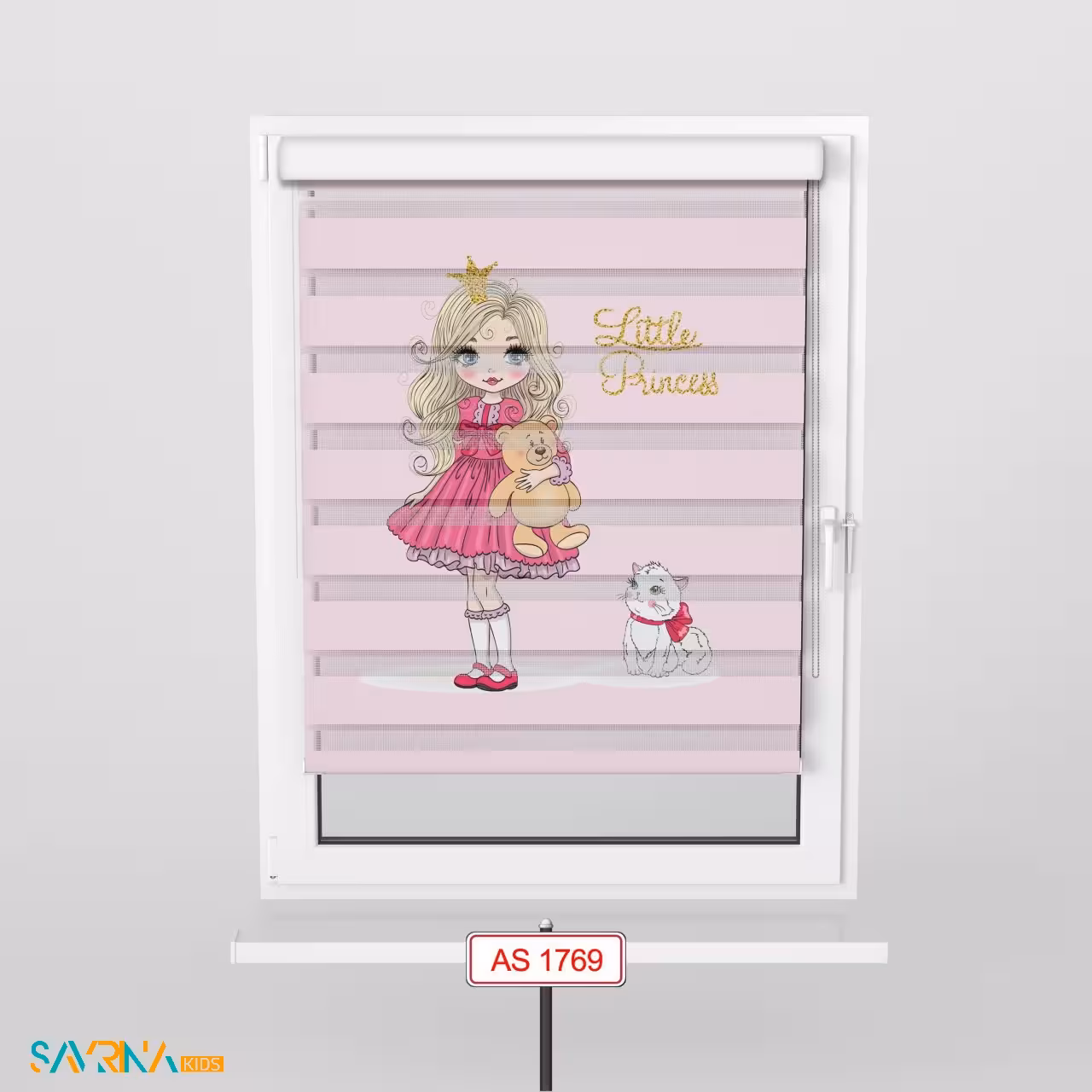 پرده زبرا بچگانه طرح پرنسس کوچولو کد AS1769