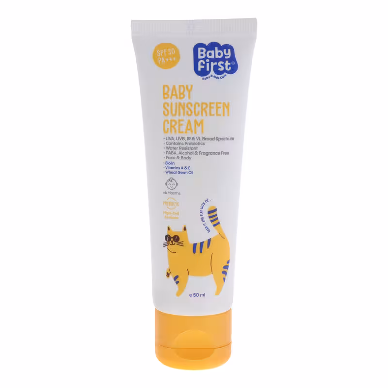 کرم ضد آفتاب کودکان بیبی فرست مدل SPF30 حجم 50 میلی لیتر