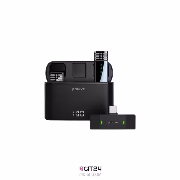 میکروفن بدون سیم برند پروو مدل Record Type-C بسته 2 عددی