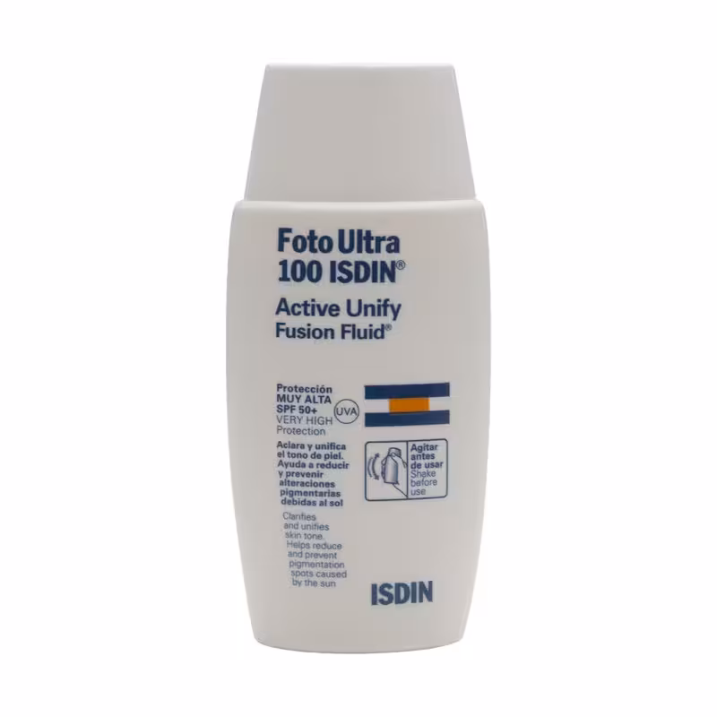 فلویید ضد آفتای ایزدین مدل Active unify fusion fluid spf 50 حجم 50 میلی لیتر