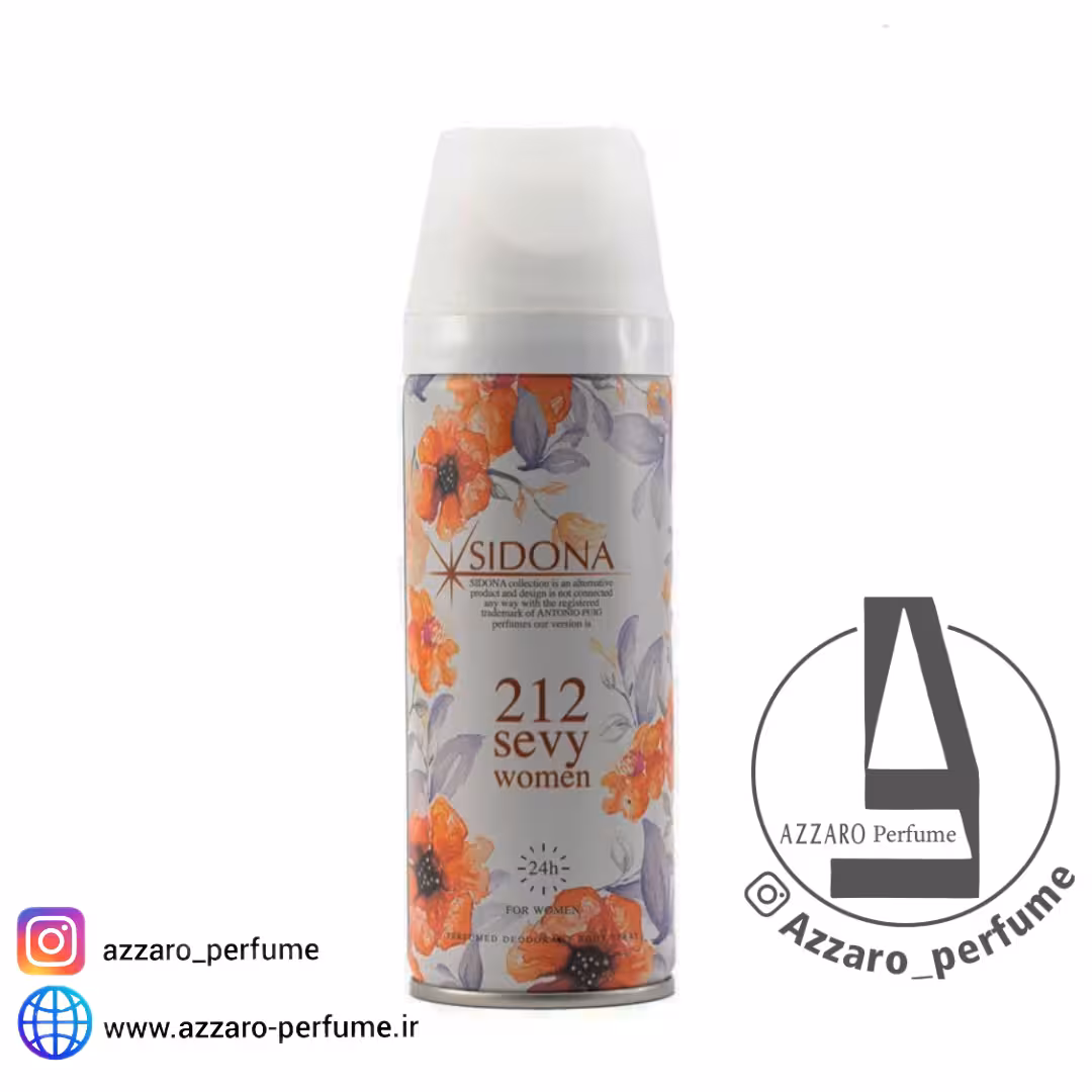 اسپری بدن زنانه سیدونا رایحه 212 حجم 200 میل