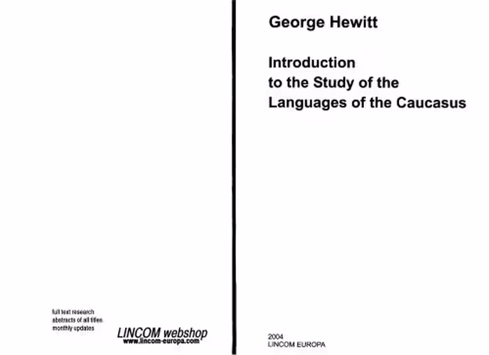 خرید و دانلود نسخه کامل کتاب Introduction to the Study of the Languages of the Caucasus