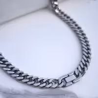 زنجیر کارتیر مردانه استیل 9 میل 60 سانتی قفل کتابی