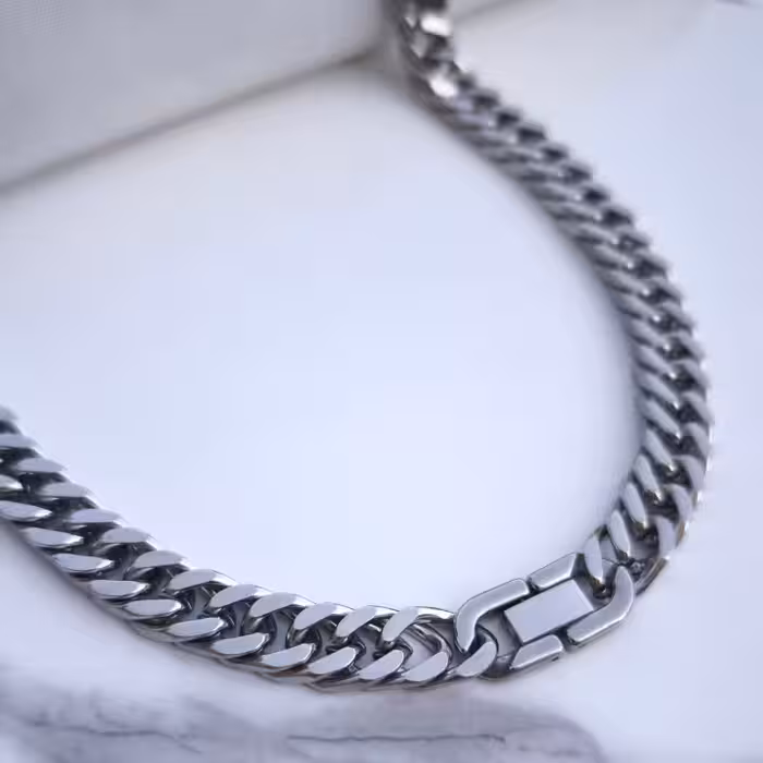 زنجیر کارتیر مردانه استیل 9 میل 60 سانتی قفل کتابی