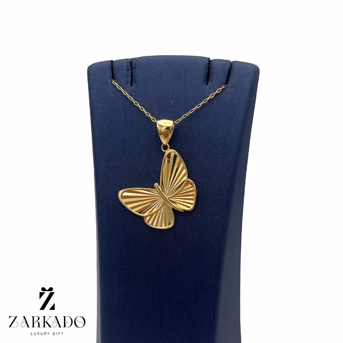پلاک طلا پروانه گلوا سایز متوسط کد P14144