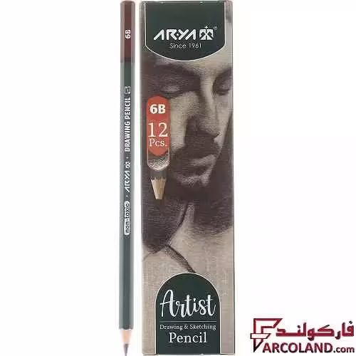 مداد طراحی 6B آریا طرح آرتیست Artist 3505 بسته 12 عددی