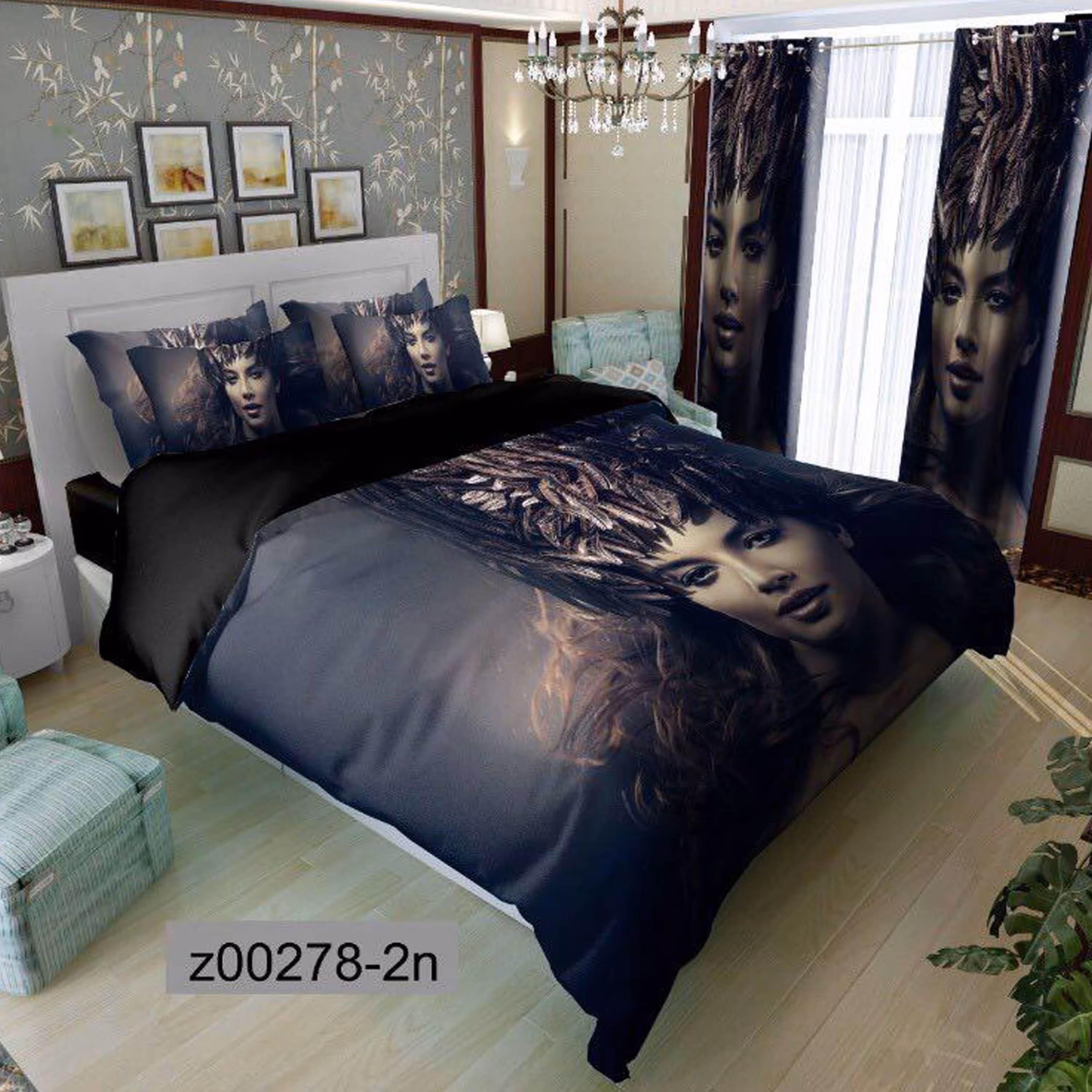 سرویس روتختی 2 نفره تنسل چاپی برندترک لند(Turk Land) z 278