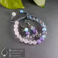 ست دستبند و گوشواره سنگ ماه تولد اسفند جواهرلوکس _ کد 401096