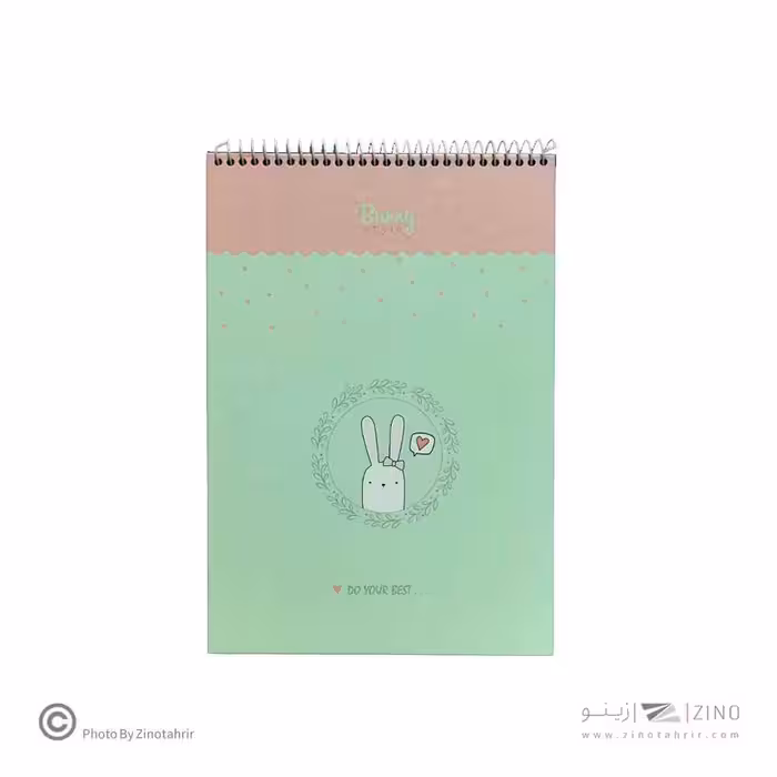 دفتر25برگی B5سایز175*250 کاغذرنگی آبرنگی خرگوشی برگ سری بانی استایل