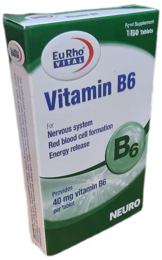 قرص ویتامین ب 6 چهل یوروویتال 60 عددی، VITAMIN B6 EURHO VITAL