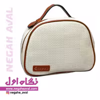کیف آرایشی کنفی 7710 بونو رنگ کرم نوار قهوه ای