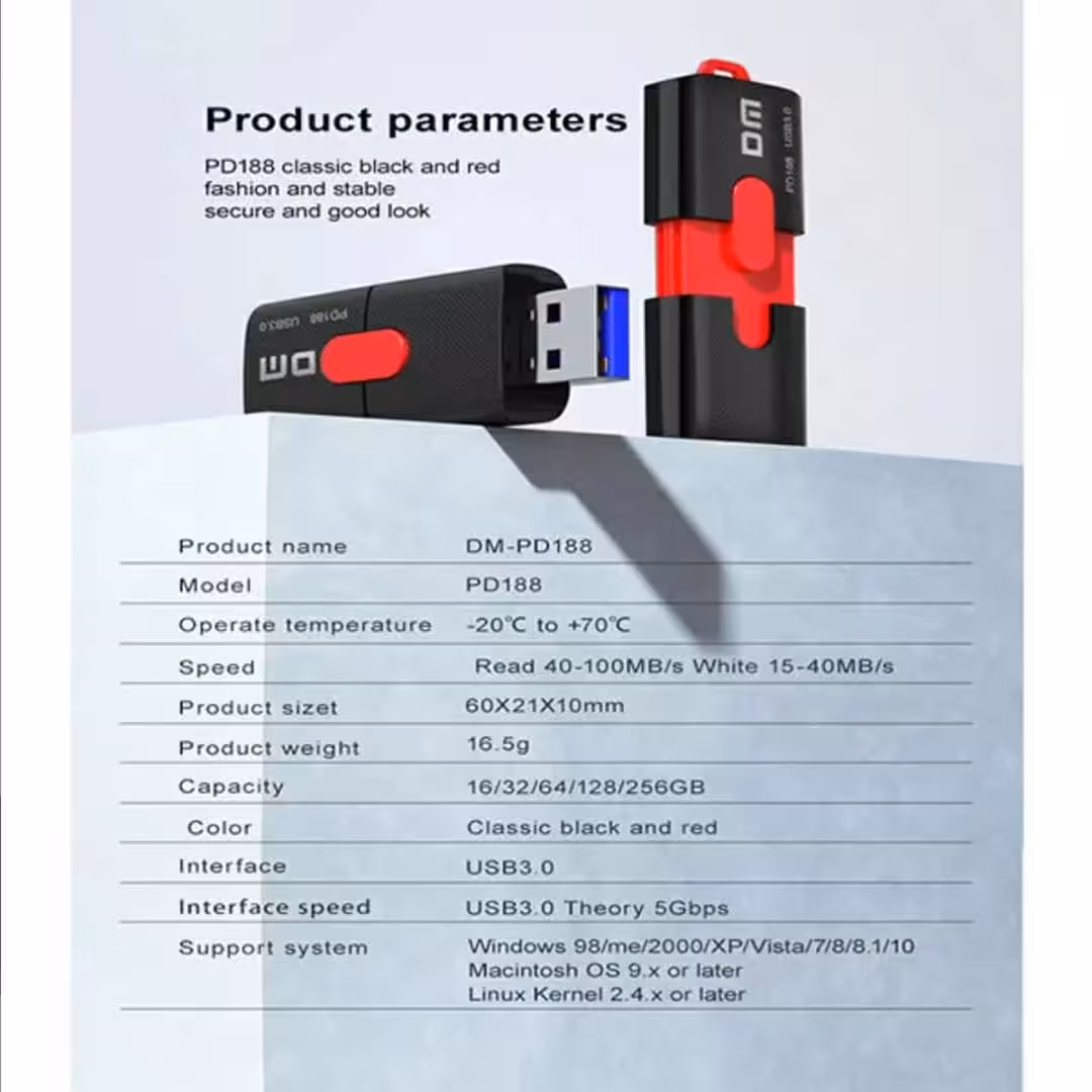 فلش مموری USB 3 دی ام مدل PD188 ظرفیت 128 گیگابایت