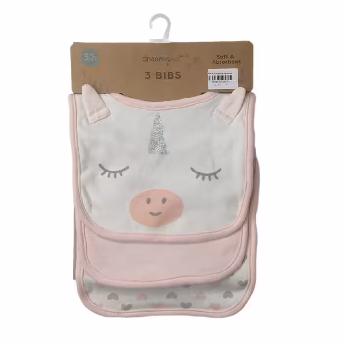 پیش بند حوله ای 3بیبس 3Bibs  طرح گاو صورتی