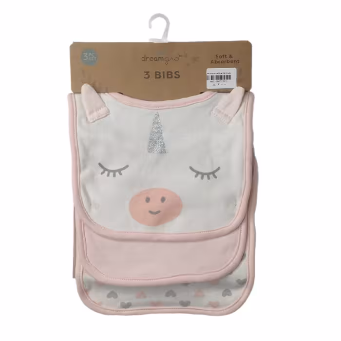 پیش بند حوله ای 3بیبس 3Bibs  طرح گاو صورتی