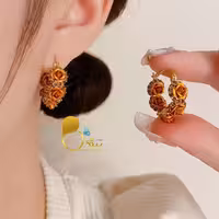 گوشواره گل پاییز حلقه‌ای