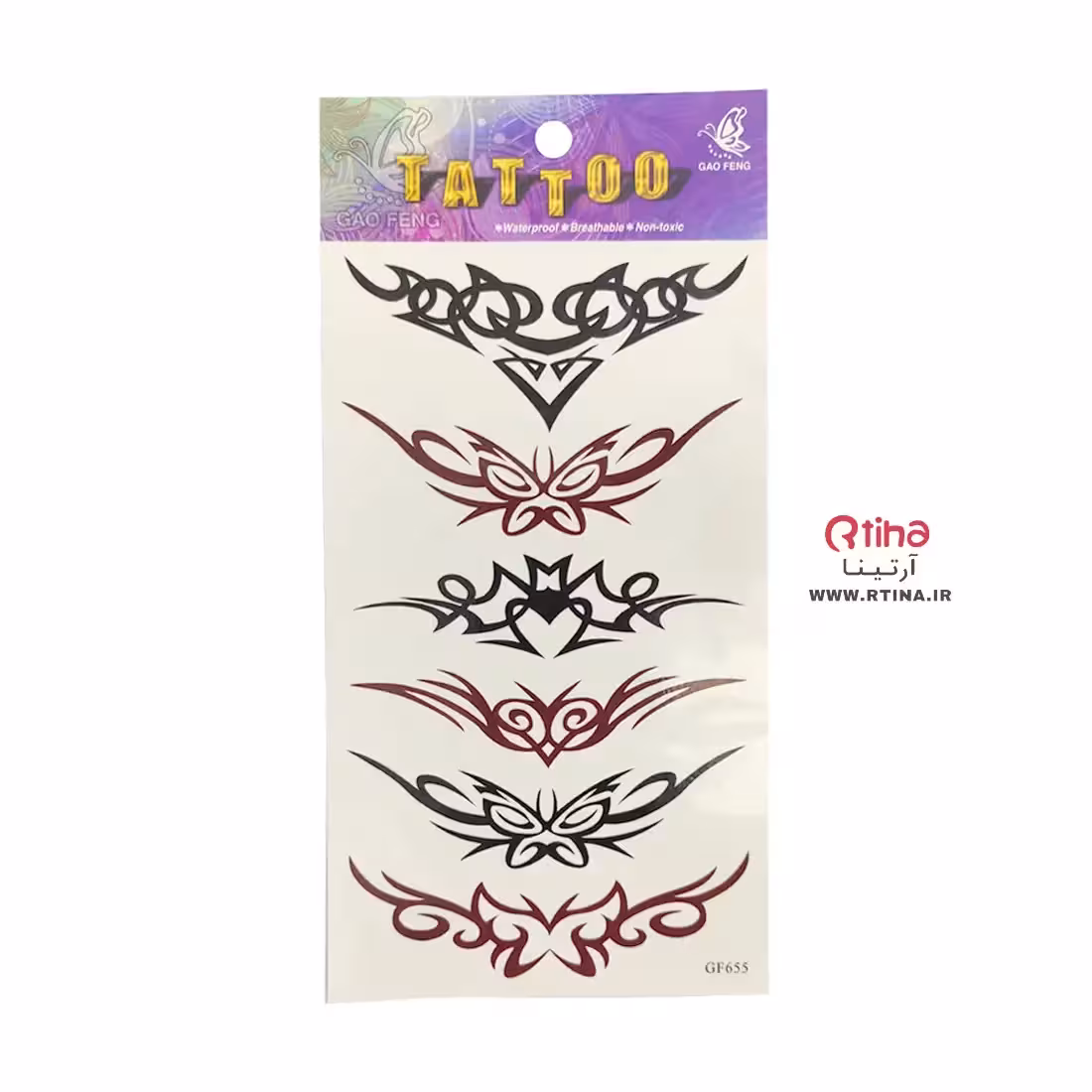 تاتو موقت ضد آب طرح 6 تایی روی یک ورق (دخترانه- پسرانه)