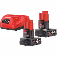 کیت باتری و شارژر 12 ولت 4 آمپر میلواکی مدل M12NRG-402